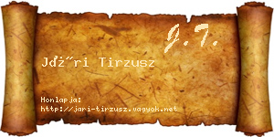 Jári Tirzusz névjegykártya